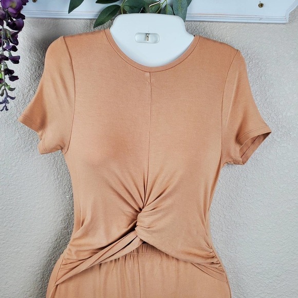 Asos Twist Front Midi Slit Knit Shirt Dress - Picture 3 of 11